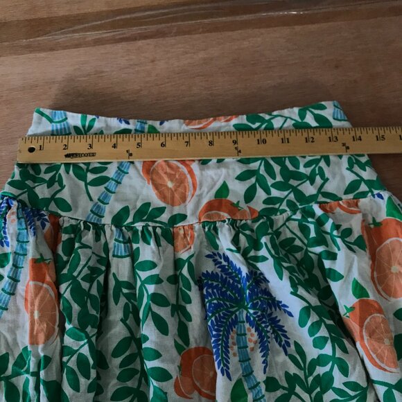 C&C California Maxi Skirt Women M Blue Floral Linen Rayon Skater Stretch Boho - Picture 7 of 11